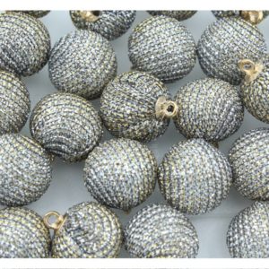 Ball Drop - 16mm - Silver / Gold Tinsel