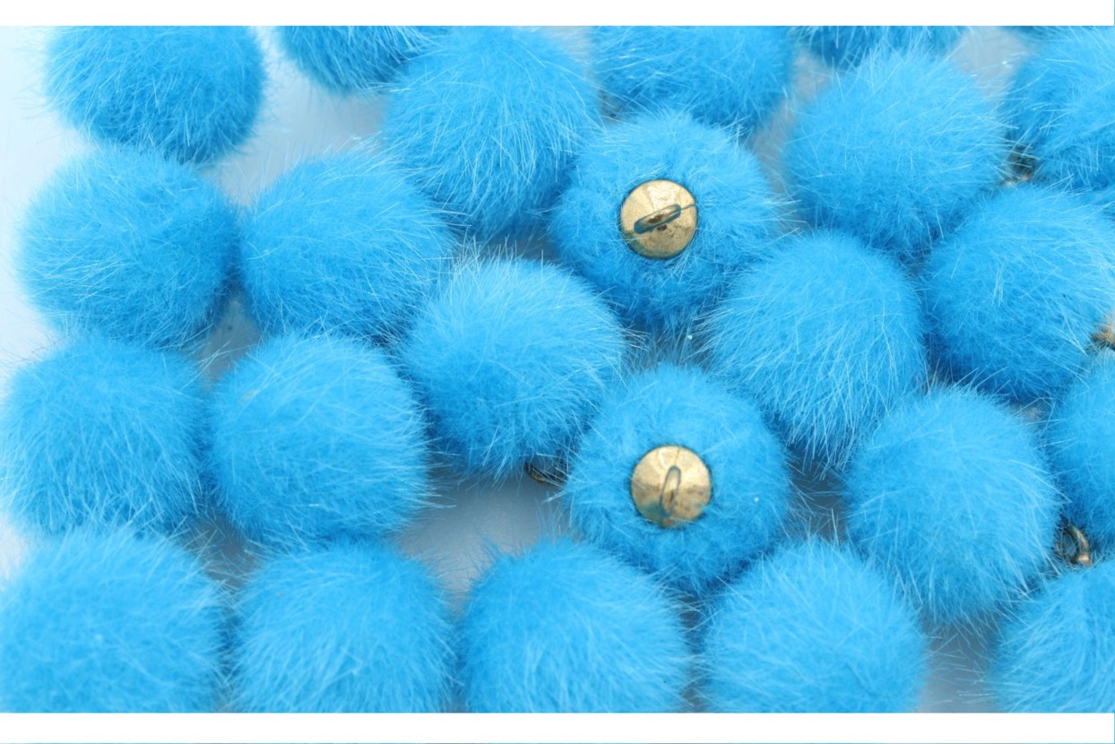 Ball Drop 16mm Blue Pom Pom Bead, Trimming & Craft Co