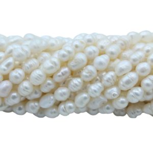 Freshwater Pearl - Rice - 6 - 7mm - 34cm Strand