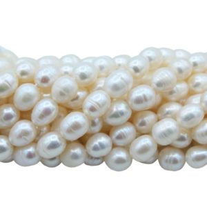 Freshwater Pearl - Rice - 8 - 9mm - 34cm Strand