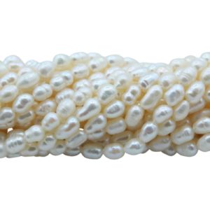 Freshwater Pearl - Rice - 5 - 6mm - 34cm Strand