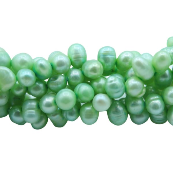 Freshwater Pearl Potato 8 10mm 37cm Strand Lt Green Bead