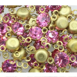 Round Setting - 7mm - 4 Loop - Rose / Raw. 7mm crystal size