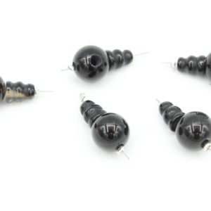 Guru Bead - Black Agate - 18 x 10mm