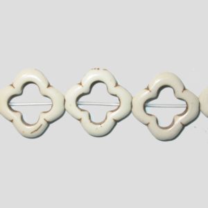 Howlite - 19mm Diamond - White - 40cm Strand