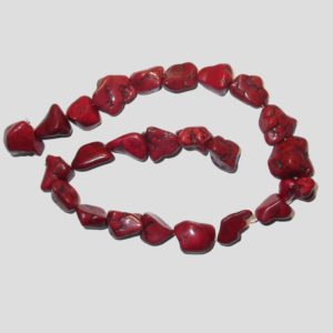 Red Dyed Howlite Nugget - 39cm Strand