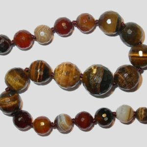 Tiger Eye / Agate - Faceted Round - 47cm Strand