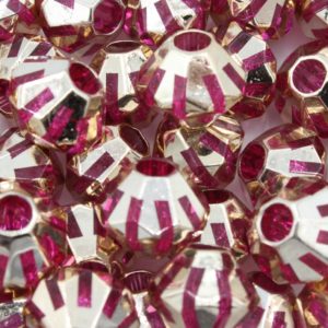 15 x 18mm Bicone - Gold / Pink