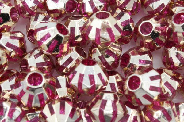15 x 18mm Bicone - Gold / Pink