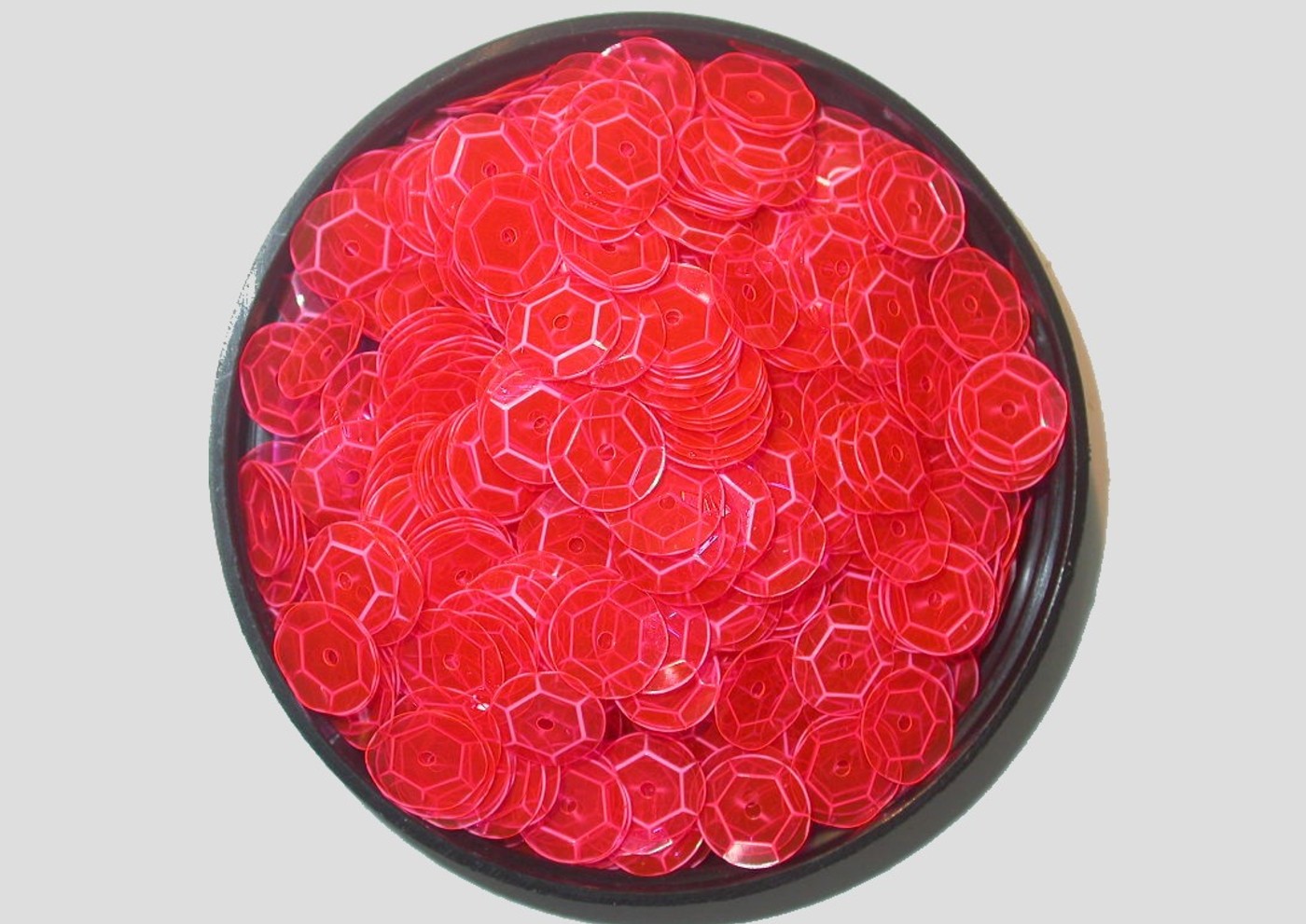 10mm Cup Red Neon Transparent Price per gram Bead, Trimming