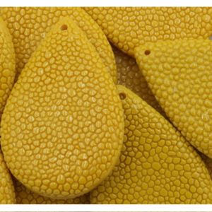 45 x 30mm Reconstituted Shell Drop - Mustard