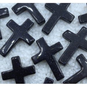 Cross - 30mm - Blue Sand Stone