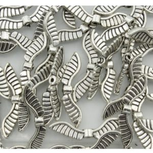 Wings - G - 26 x 6mm - Antique Silver