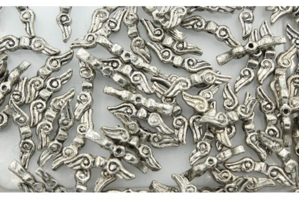 Wings - A - 16 x 4mm - Antique Silver