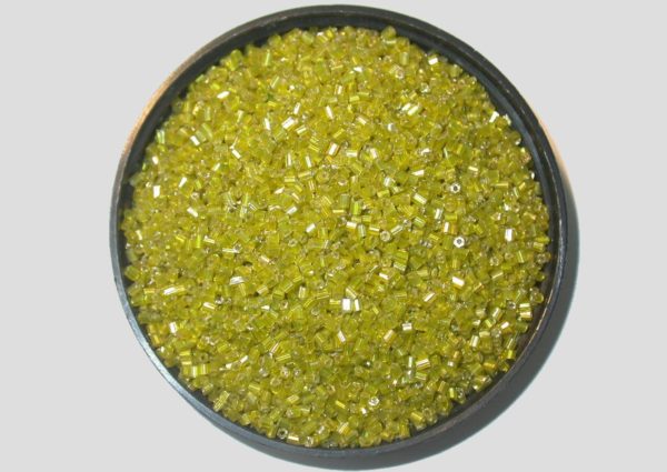 11/0 Bugle - Lime Silverlined - Price per gram