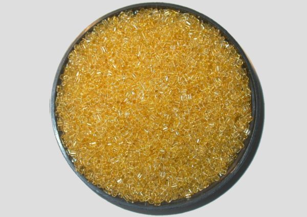 11/0 Bugle - Gold Transparent - Price per gram