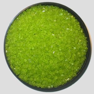 11/0 Bugle - Lt Green Transparent - Price per gram