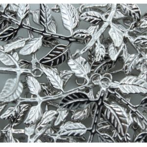 Leaf - 40 x 20mm - Antique Silver