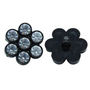Swarovski 1763 - Flower Button - 20mm - Crystal / Black