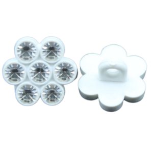 Swarovski Flower Button - 12mm - Crystal / White