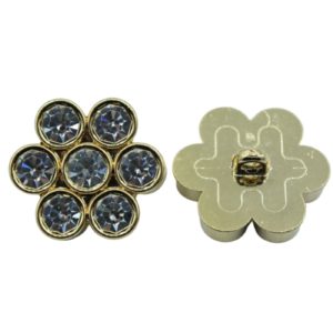Swarovski 1763 - Flower Button - 20mm - Crystal / Gold