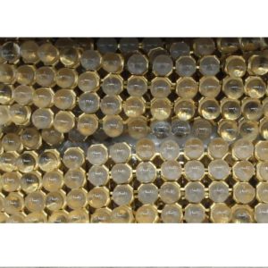 4 Row Crystal Bubble Mesh - Clear / Gold - Price per centimeter