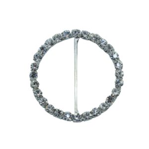 Buckle - Round - 40mm - Crystal / Silver