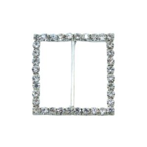 Buckle - Square - 30mm - Crystal / Silver
