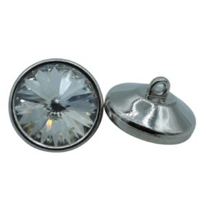 Swarovski 1770 - Button - 20mm - Crystal / Antique Silver