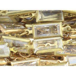 Channel Chain - Baguette - 10mm - Crystal / Raw - Price per cm