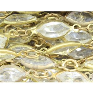 Channel Chain - Navette - 10mm - Crystal / Raw - Price per cm