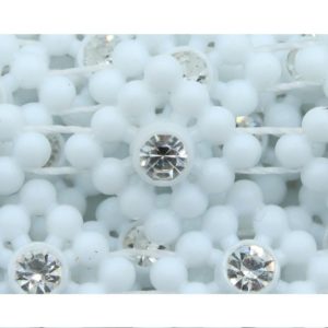 Flower Trimming - Crystal / White - 10mm - Price per cm