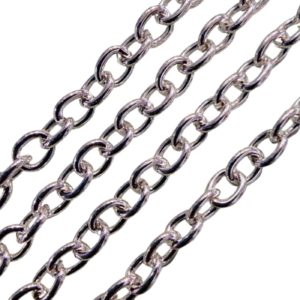 Chain - Steel - 5 x 3.5mm - Oval Link - Silver - Price per cm