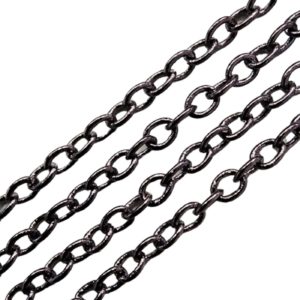 Chain - 2.5 x 2mm - Oval Link - Ant Black - Price per cm
