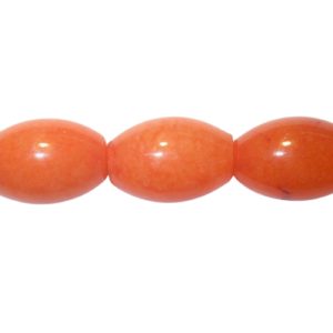 Dyed Orange Jade - 14 x 10mm Oval - 20cm Strand
