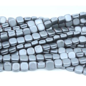 Hematite - Flat Square - 6mm - 39cm Strand - Matte