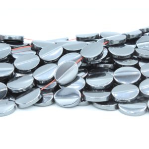 Hematite - Raised Oval - 14mm - 39cm Strand