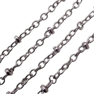 Chain - Copper - 2mm - Spacer - Antique Silver - Price per cm