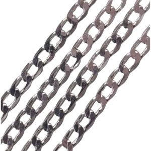 Chain - Copper - 3mm - Curb - Antique Silver - Price per cm