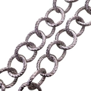 Chain - Iron - 8mm - Rope Ring - Ant Silver - Price per cm