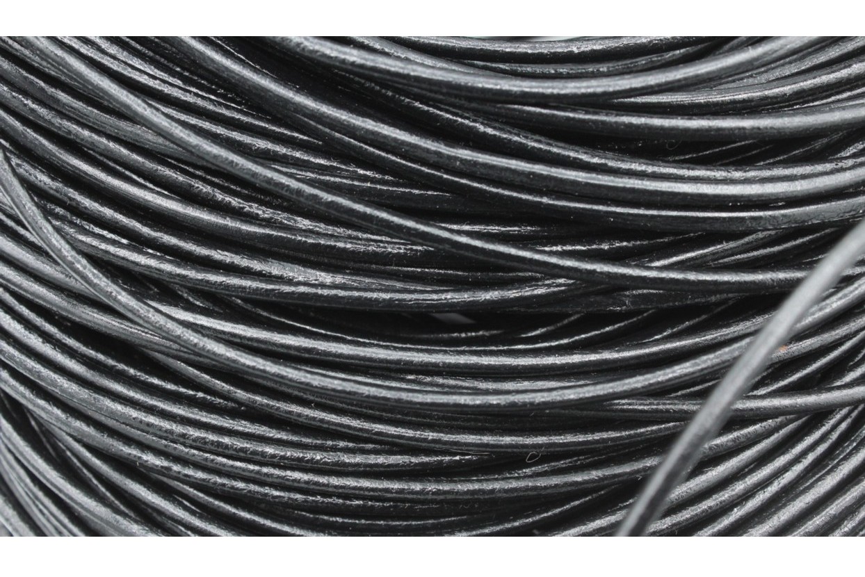 Leather 2mm Black Price per meter Bead, Trimming & Craft Co