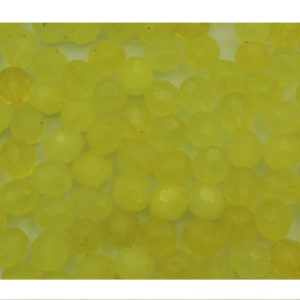 8mm - Czech Fire Polished - Faceted - Yellow Frost