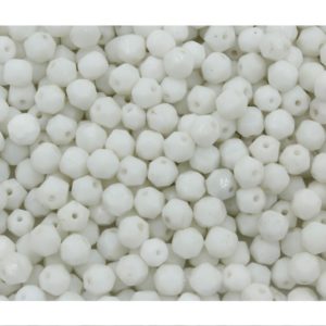 3.5mm - Czech Fire Polished - Faceted - White