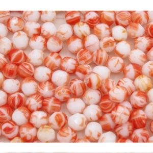 4mm - Czech Fire Polished - Faceted - Strawberry Cream