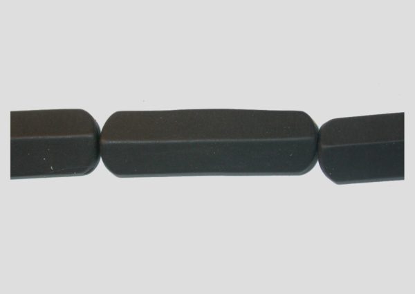 Black Stone - 40 x 12mm Rectangle - 20cm Strand