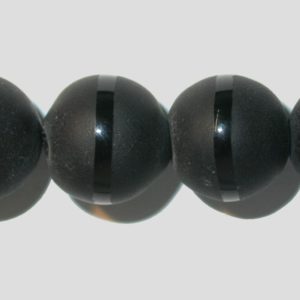 Black Onyx - Stripe / Round - 14mm - 6pc Pack