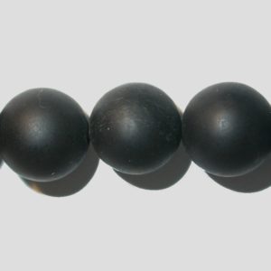 Black Stone - Round - 12mm - 19cm Strand