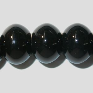 Black Onyx - Rondelle - 16 x 12mm - 19cm Strand