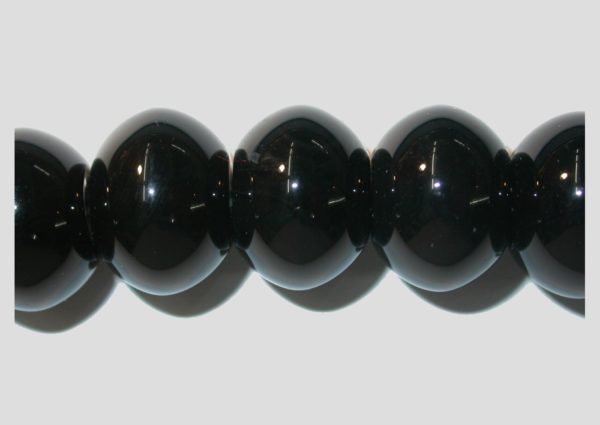 Black Onyx - Rondelle - 16 x 12mm - 19cm Strand