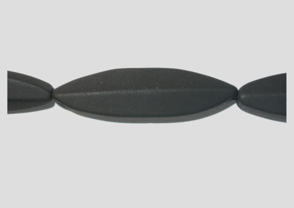 Black Stone - 40 x 11mm Oval - 20cm Strand